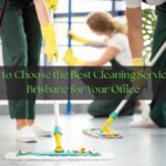 How to choose the best cleaning services in Brisbane for your office – professional cleaners mopping an office floor.